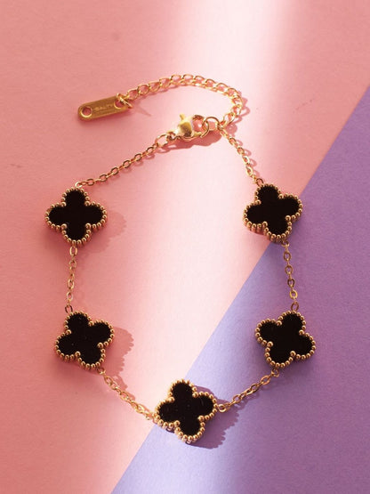 SALTY Set Of Bracelet & Necklace Charm Of Night & Moorish Black -Pendant Jewellery Combo