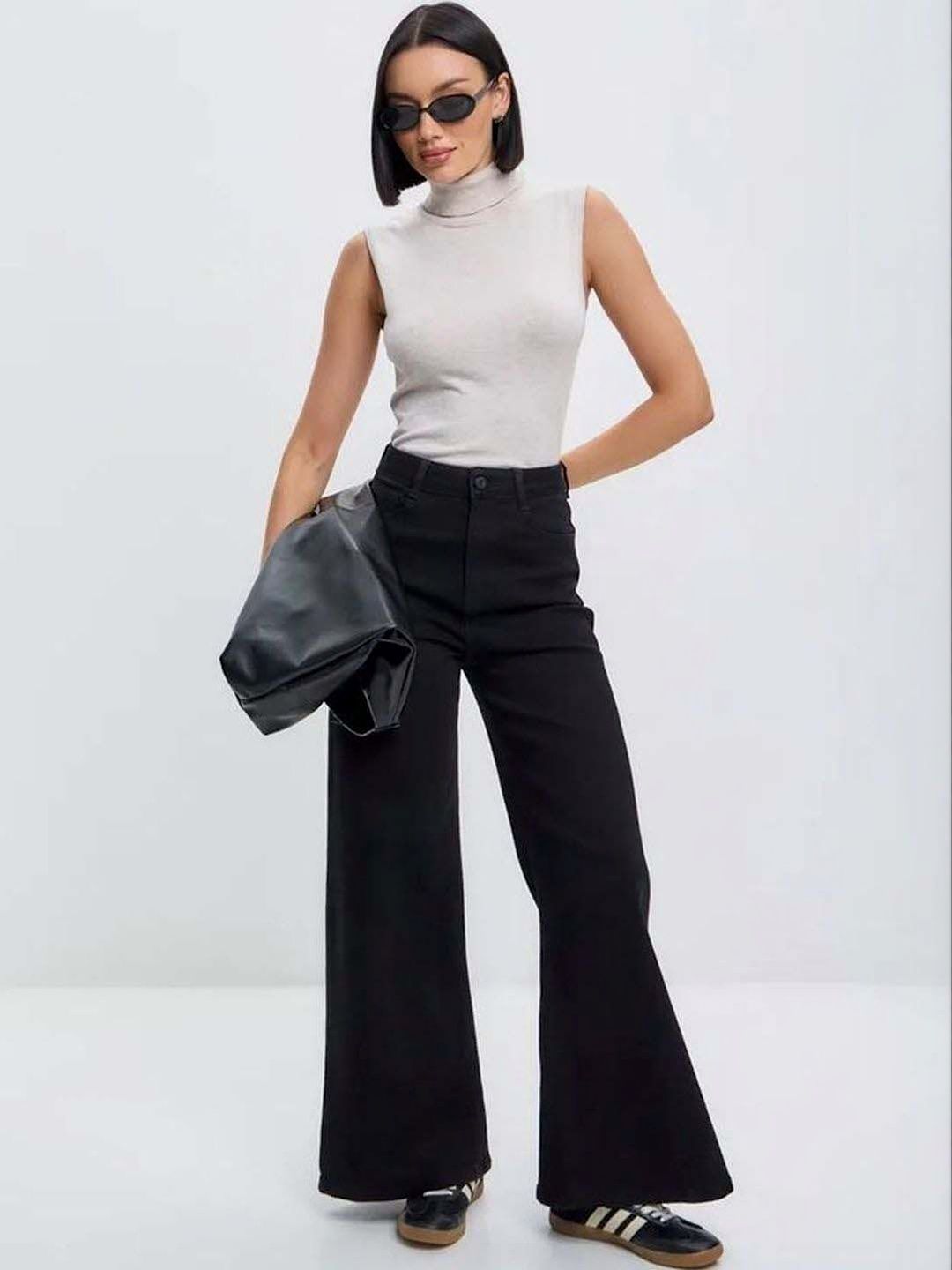 Women Wide Leg High-Rise Jeans