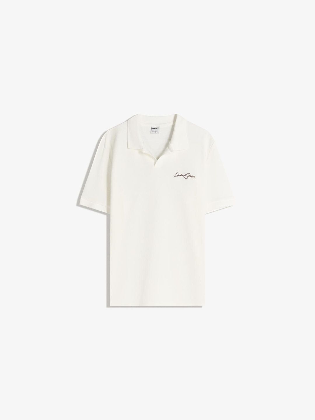 Embroidered structured short sleeve polo shirt