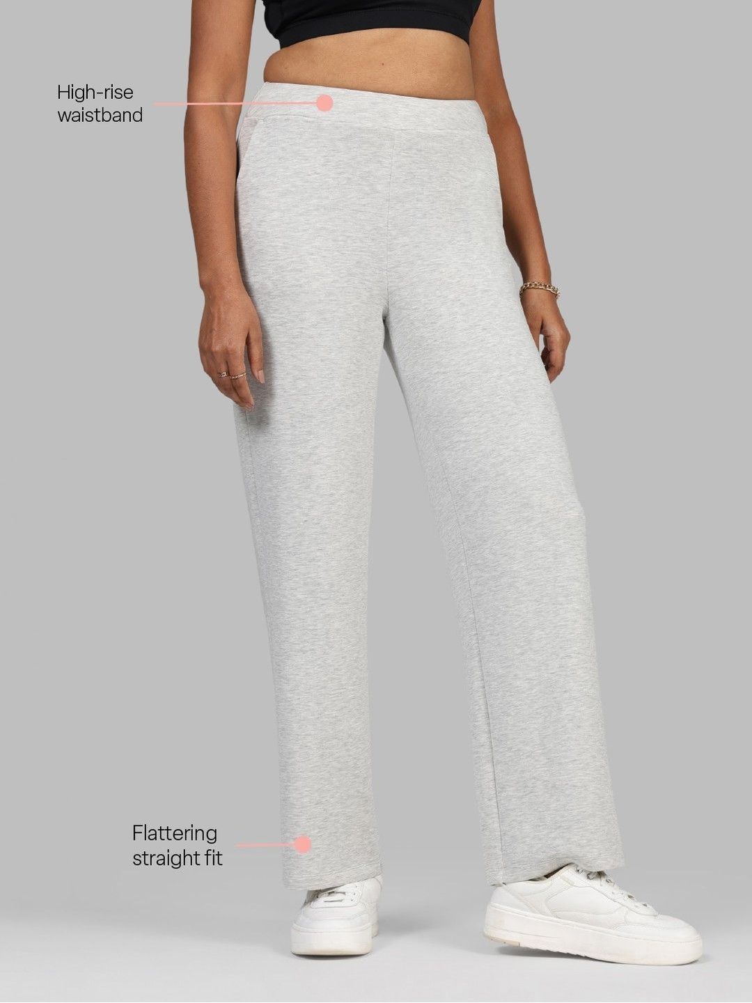 Women High-Rise Bare Butter Straight Fit Regular Pants
