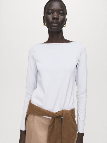 Boat Neck Long Sleeves T-shirt