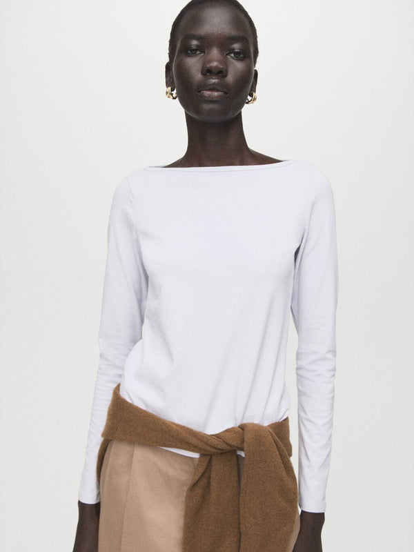 Boat Neck Long Sleeves T-shirt