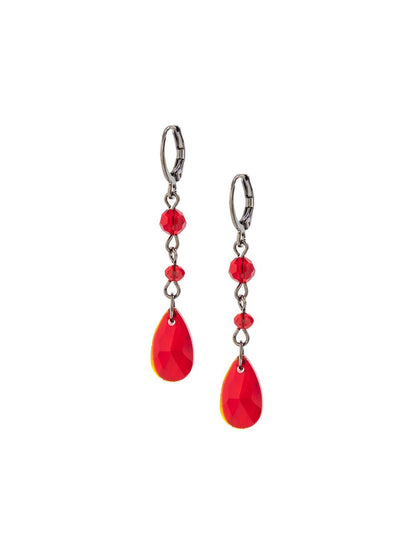 Silver-Plated Teardrop Shaped Beaded Drop Earrings