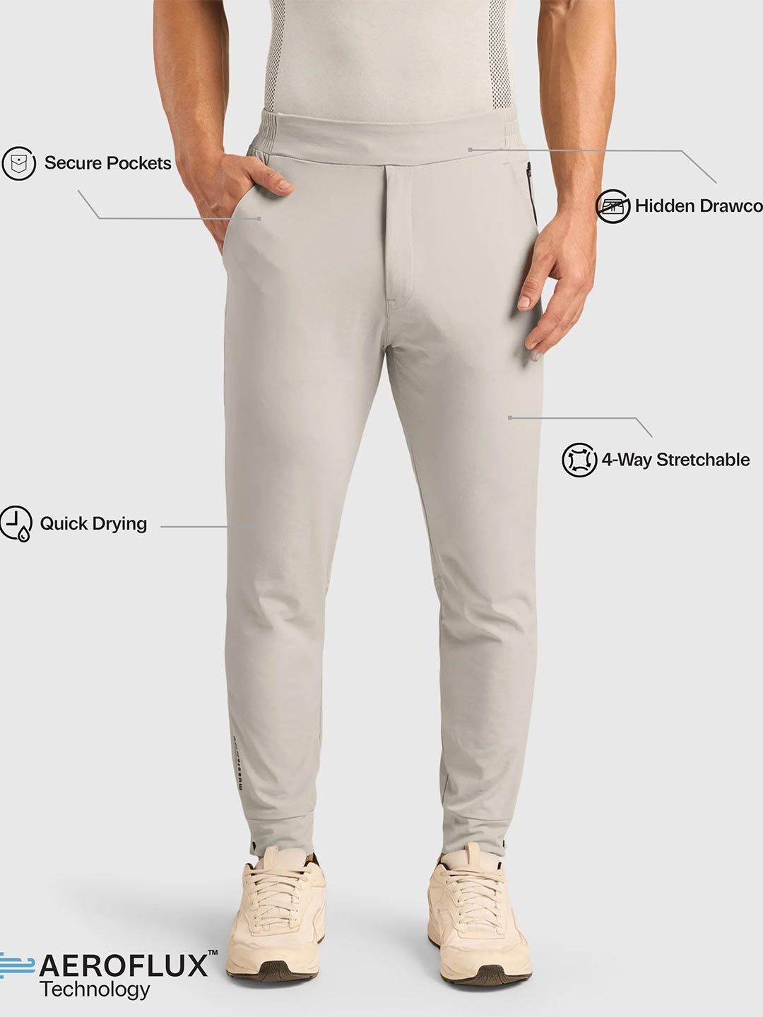 Men Smart Slim Fit Mid-Rise All-Day Joggers Trousers