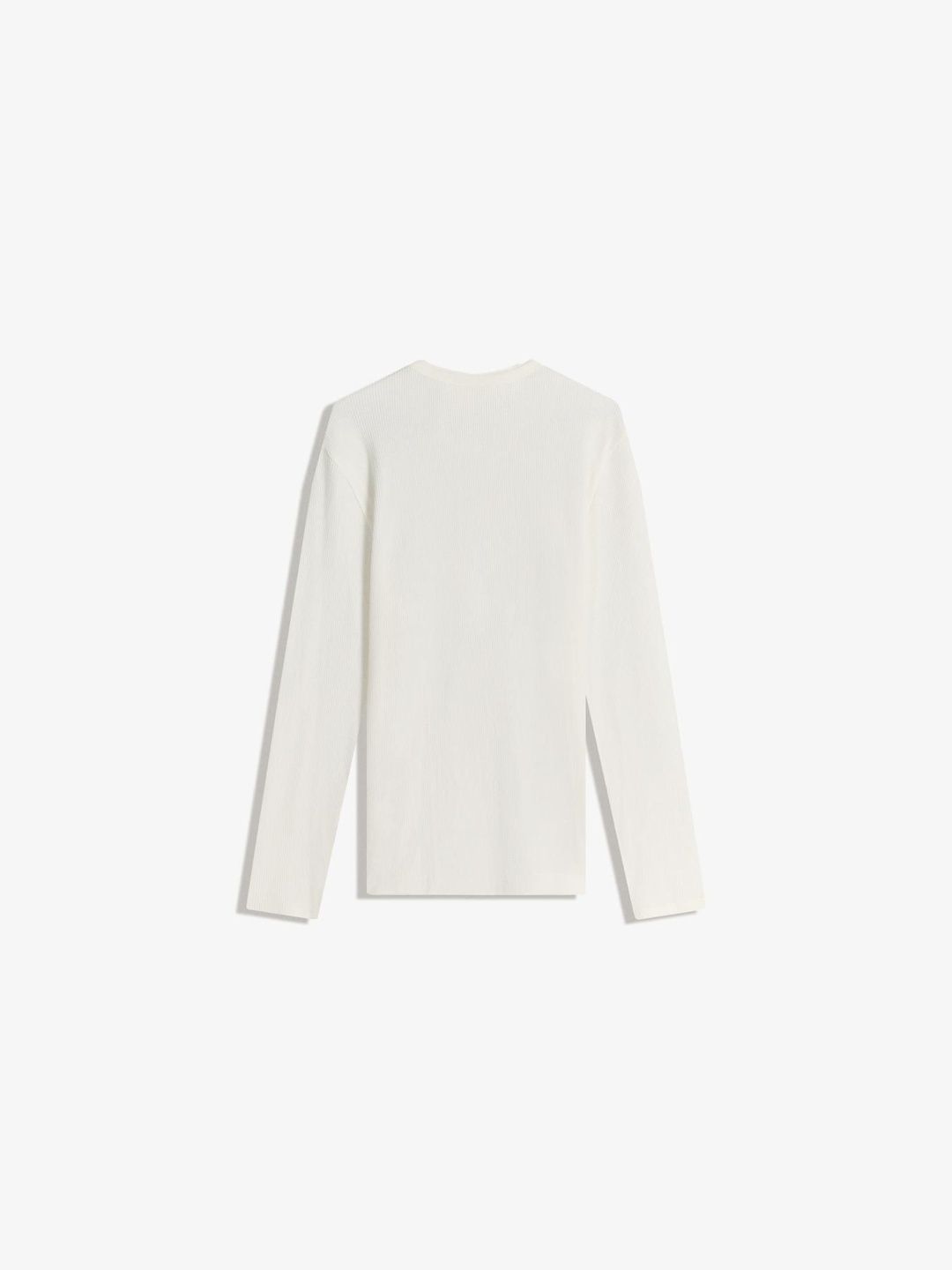 Long-sleeve slim-fit Henley collar T-shirt