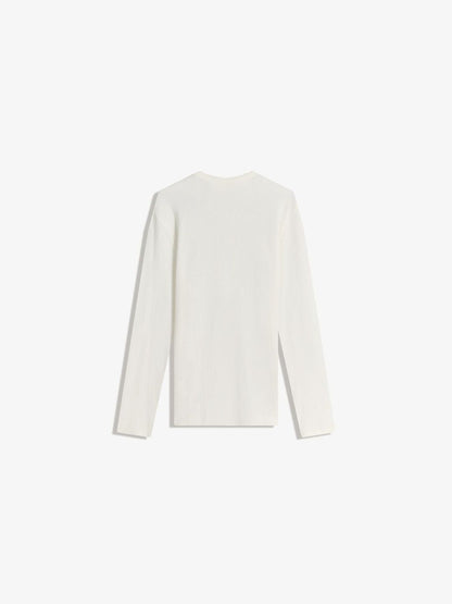 Long-sleeve slim-fit Henley collar T-shirt
