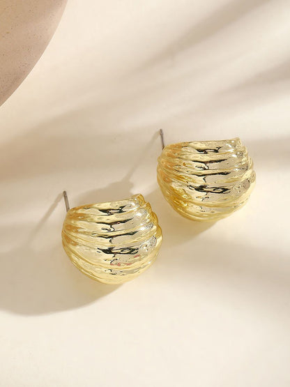 Gold-Plated Oval Studs