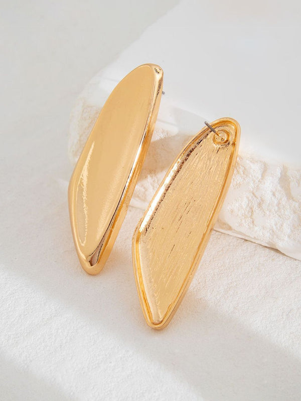 Gold-Plated Contemporary Drop Earrings