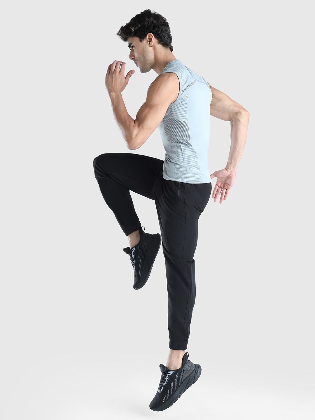 Men Moisture Wicking Self Design Round Neck Compression T-shirt