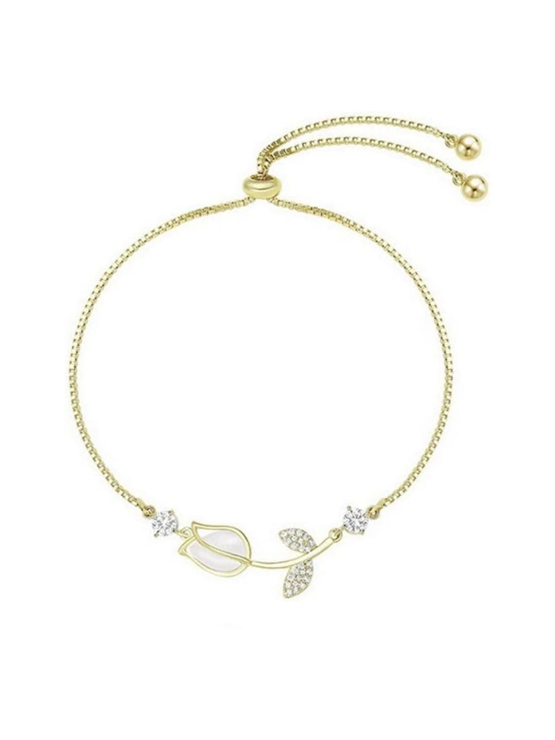 SALTY Women Stainless Steel Stone Studded Wraparound Bracelet