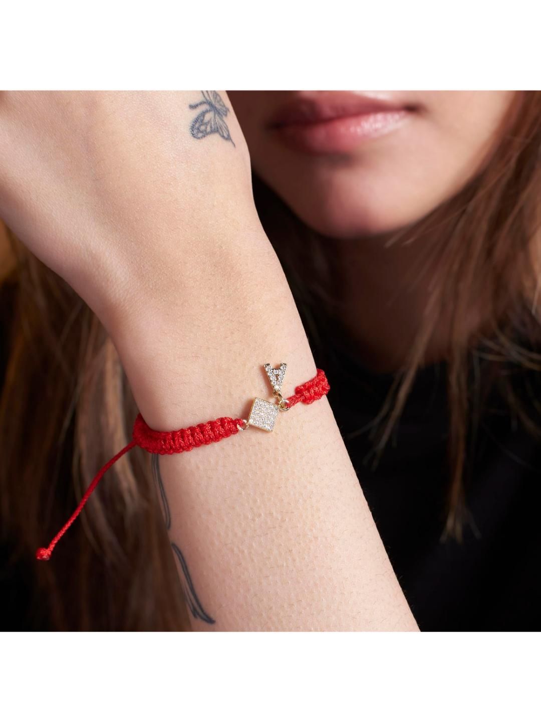 SALTY Women Artificial Stones Studded Stainless Steel Wraparound Bracelet