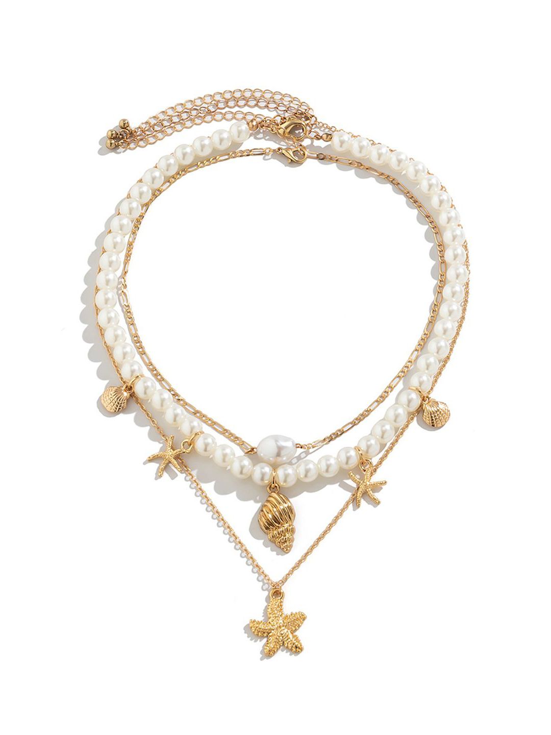 Gold-Plated Pearls Layered Chain
