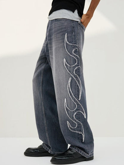 Baggy patch jeans