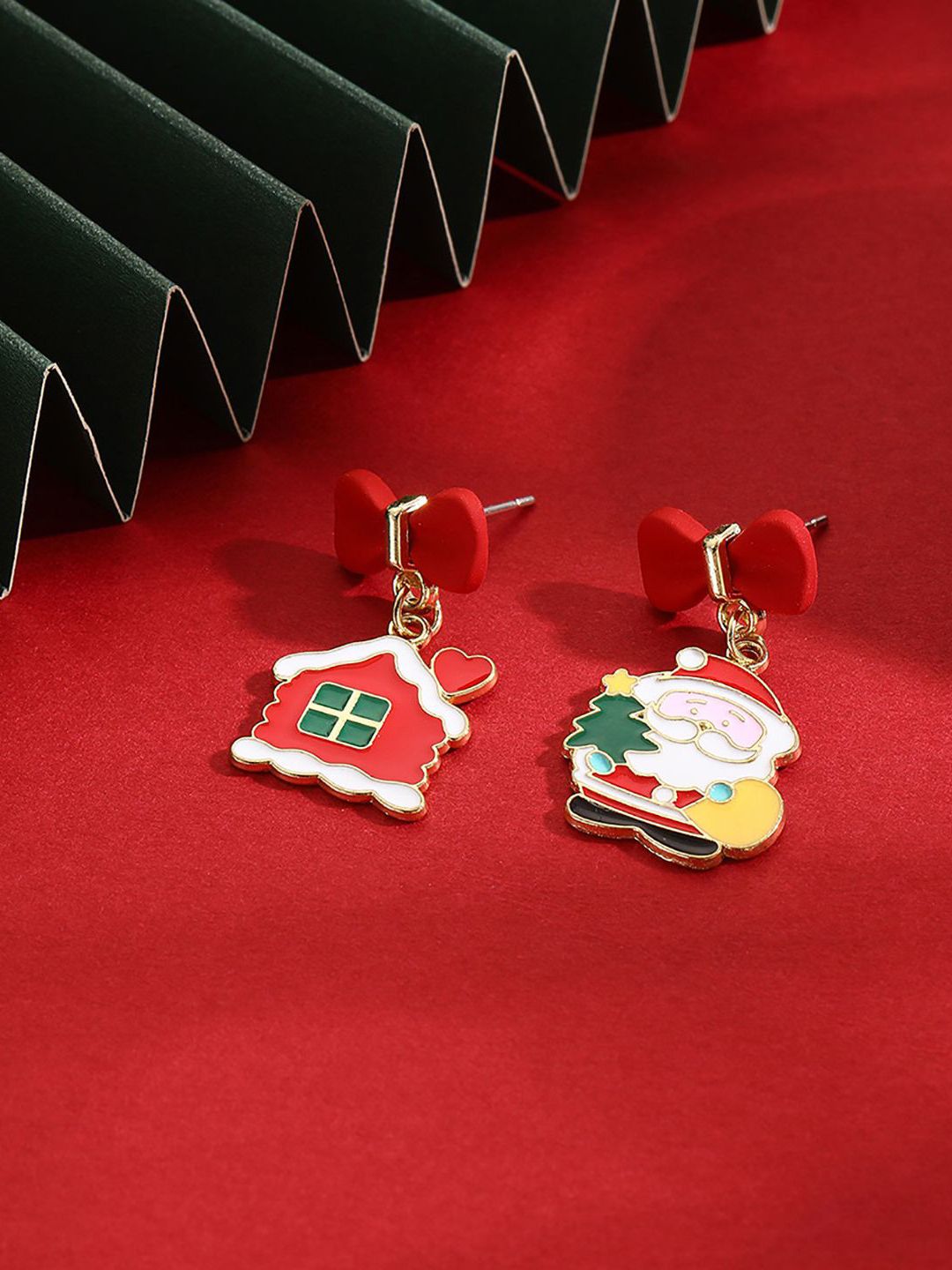 Gold-Plated Contemporary Chunky Drop Earrings