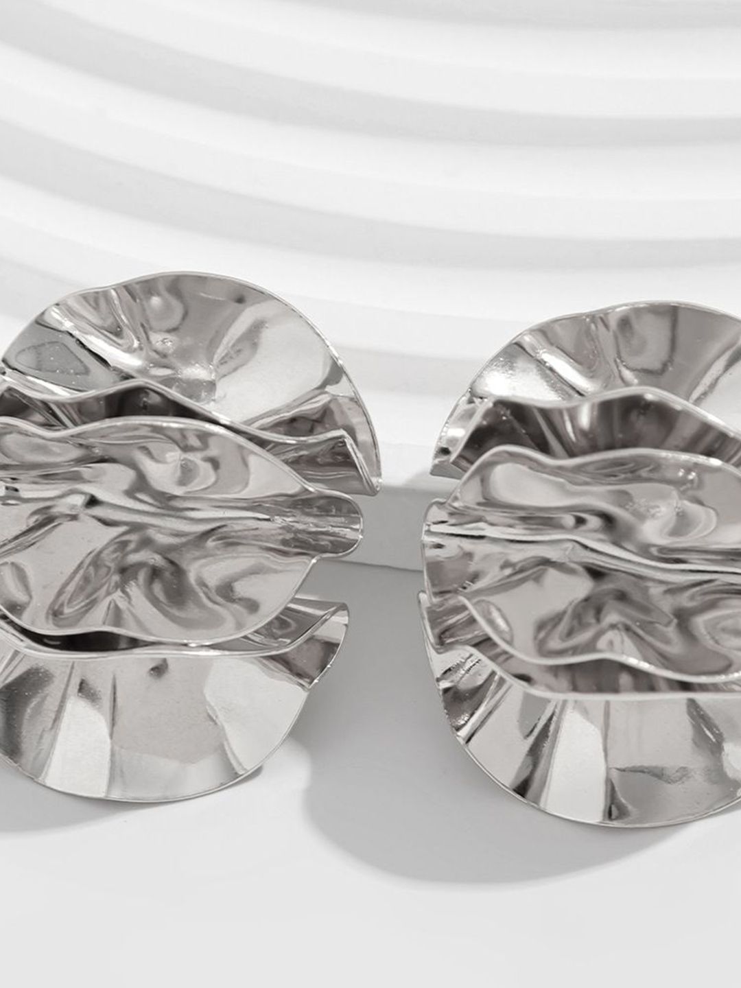 Silver-Plated Contemporary Studs