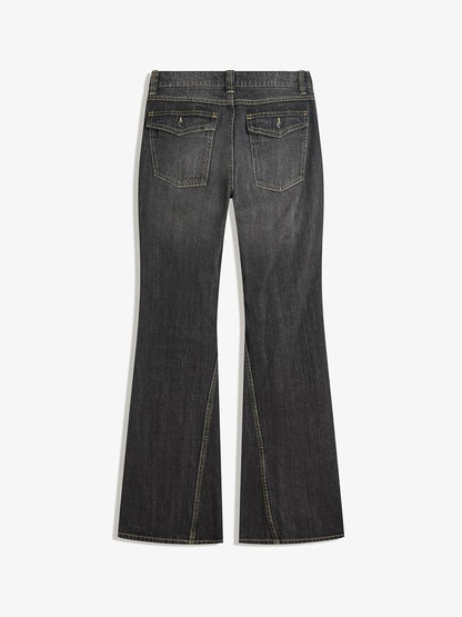 Pure Cotton Flared Baggy Jeans