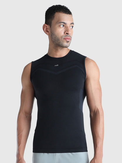 Men Moisture Wicking Solid Round Neck Compression T-shirt