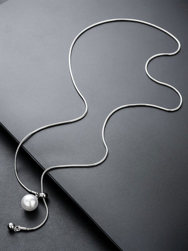 Silver-Plated Pearls Beaded Chain