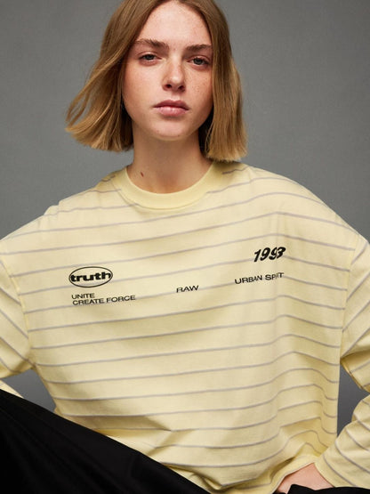 Oversize long sleeve print T-shirt