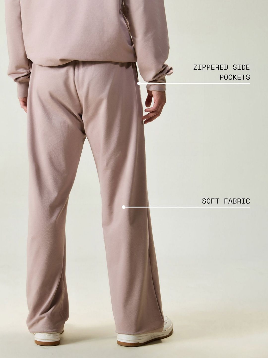 Men Dusty Pink Wide Leg Joggers