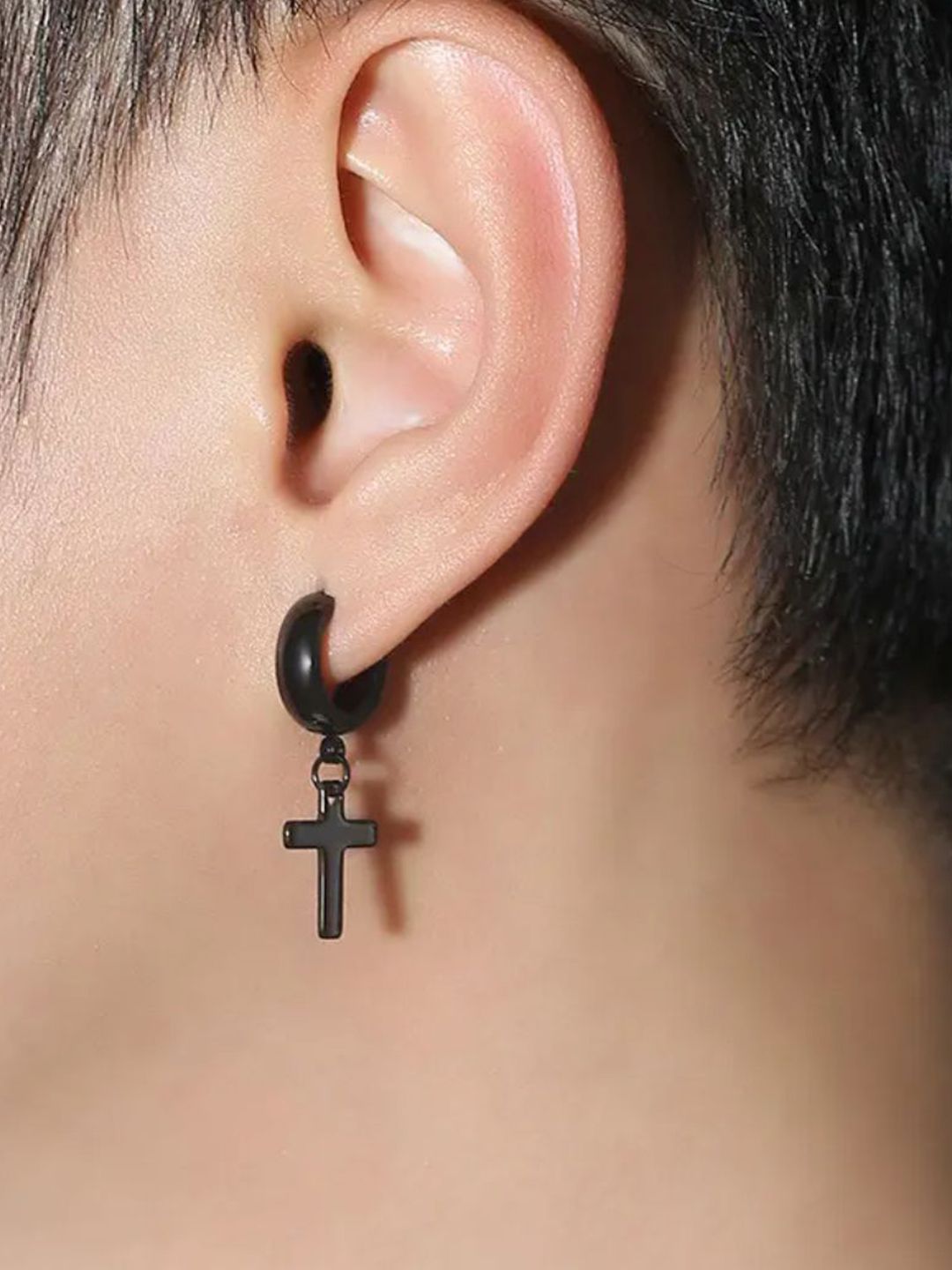 SALTY Non-pierced Cross Contemporary Studs Earrings