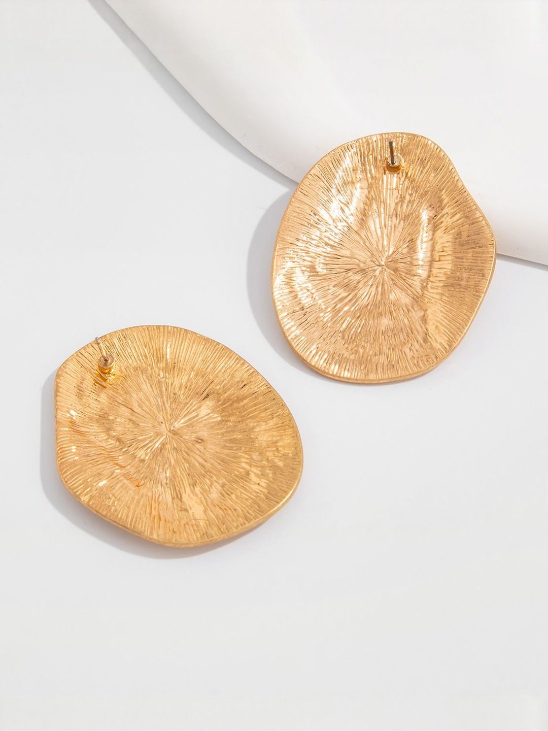 Women Gold-Plated Oval Studs Earrings