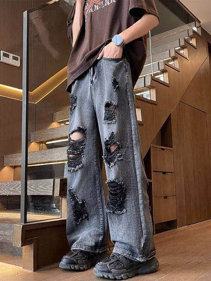 Men Baggy Mid-Rise Mildly Distressed Light Fade Jeans