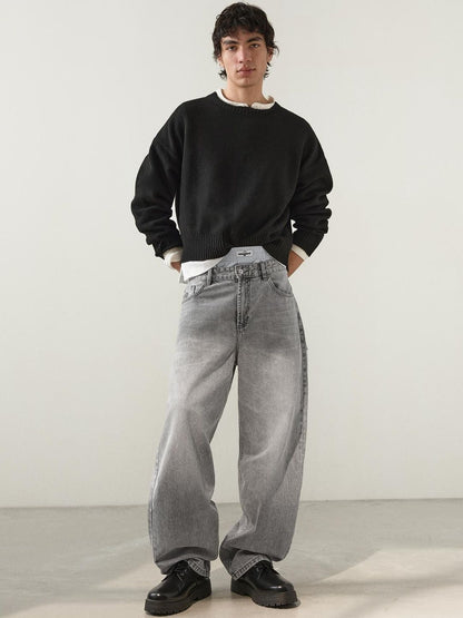 Men Embroidered super baggy jeans