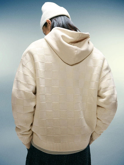 Printed polo collar sweater