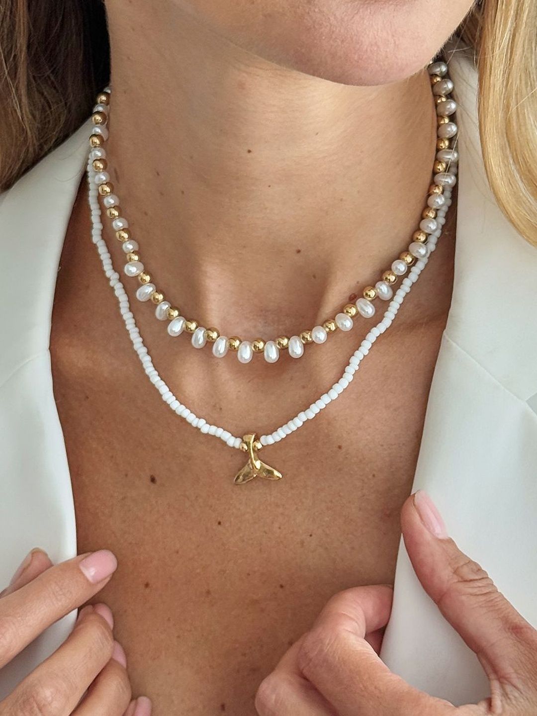 Gold-Plated Enamelled Necklace