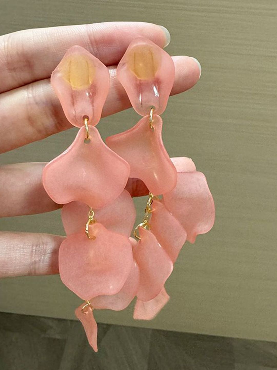 Leaf Shaped Drop Earrings