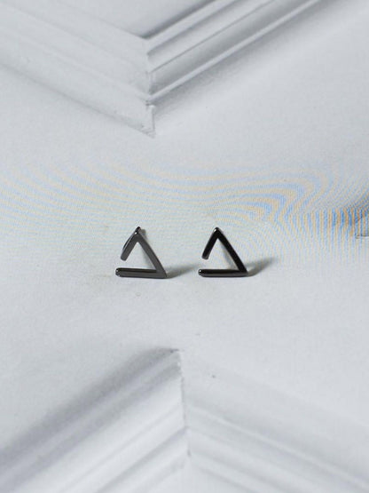 SALTY Obtuse Stainless Steel Antique Triangular Shaped Studs Earrings