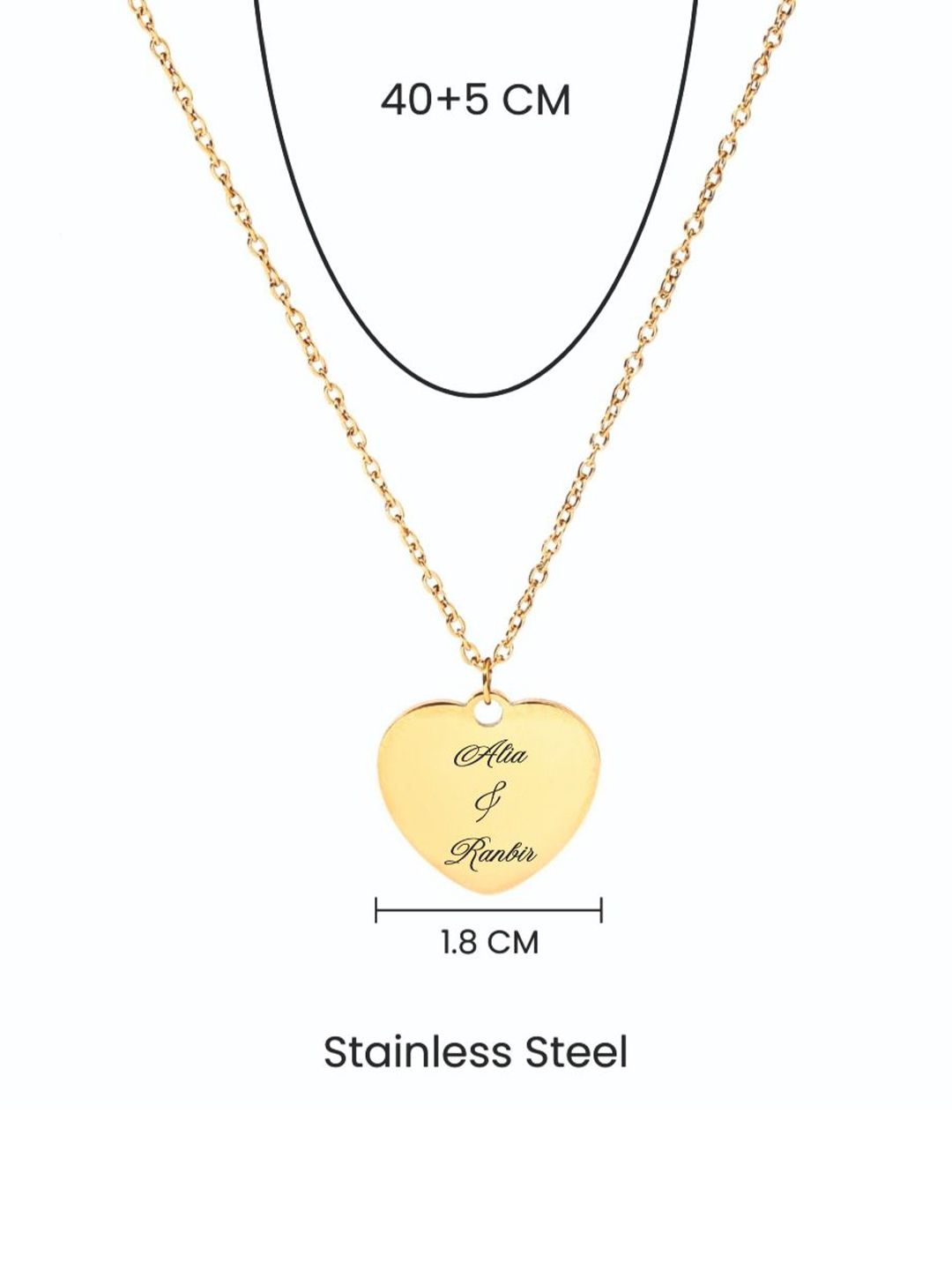 SALTY Pack of 2 Women Golden Love Minimal Personalised Necklace