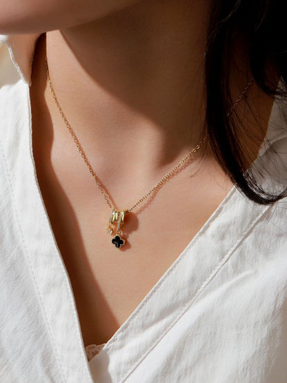 SALTY Cloverte Artificial Stones Studded Pendants With Chains