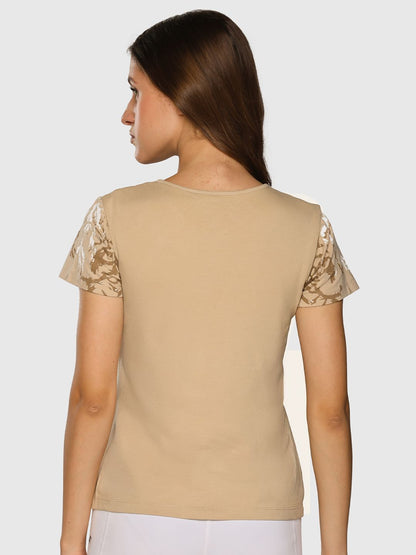 Abstract Printed Round Neck T-shirt