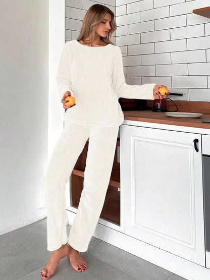 Round Neck Long Sleeves Night Suit