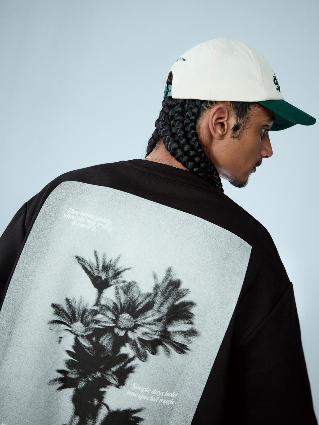 Short sleeve fleece print T-shirt