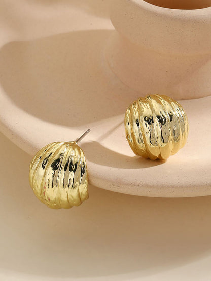 Gold-Plated Oval Studs