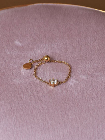 SALTY Pack of 2 Women Champagne Self-Love Chain Ring