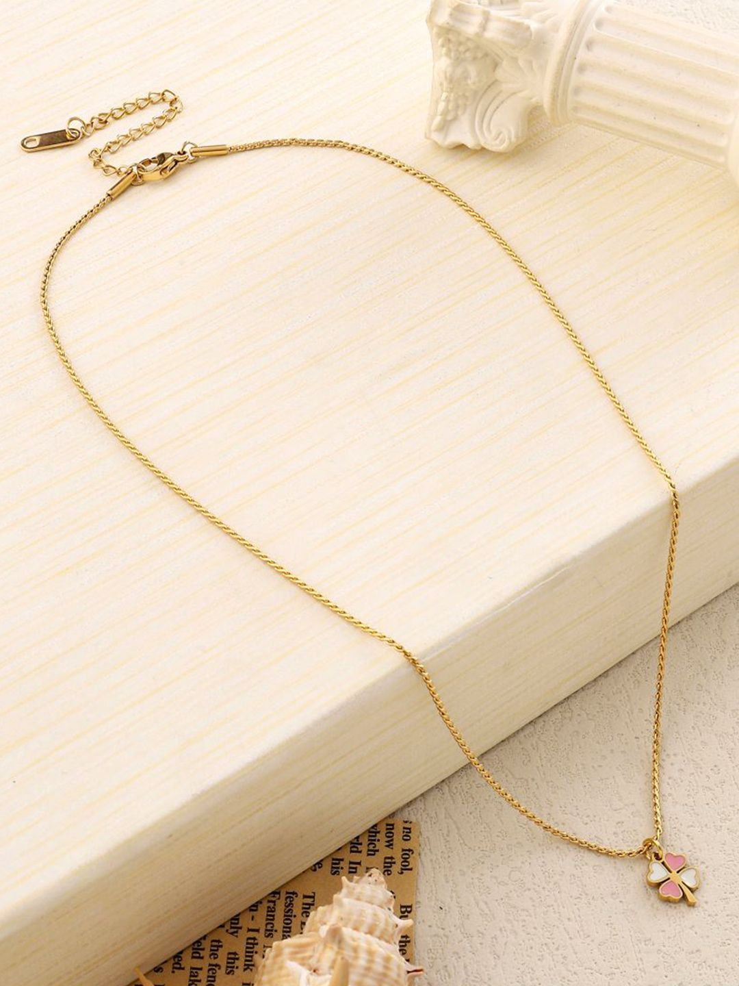 SALTY Clover & Self Love - Pendant Chain & Chain Ring Jewellery Set