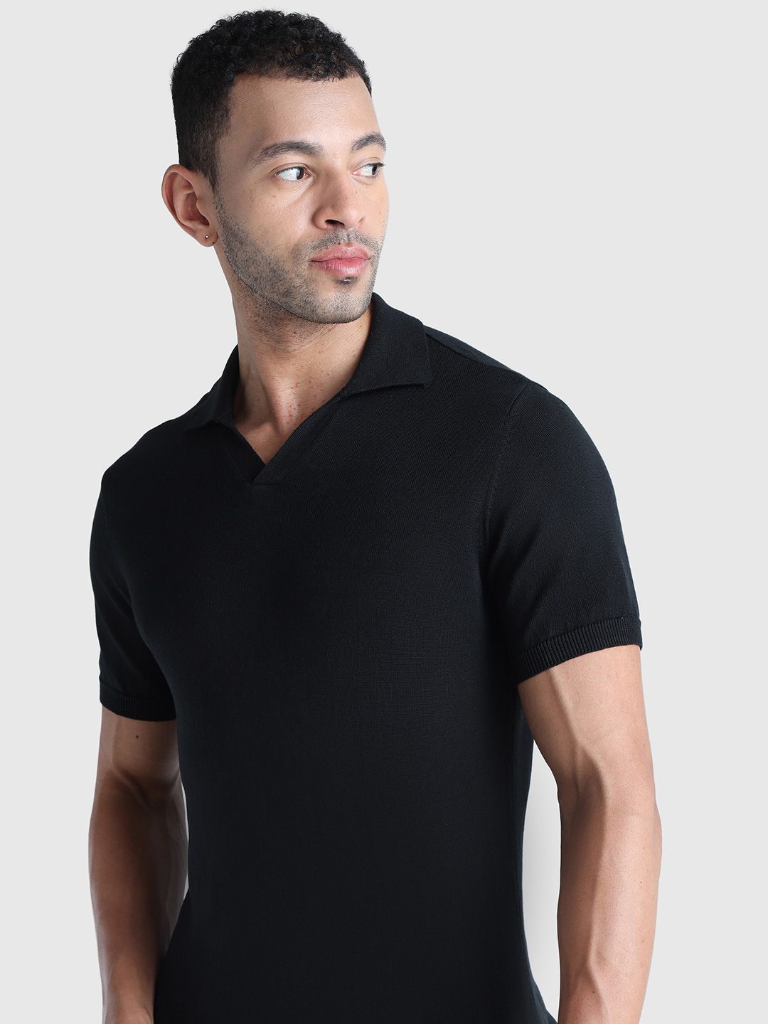 Polo Collar Short Sleeves Pure Cotton T-shirt