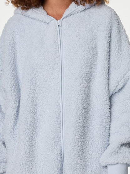 Teddy Fleece Hooded Lounge Cardigan