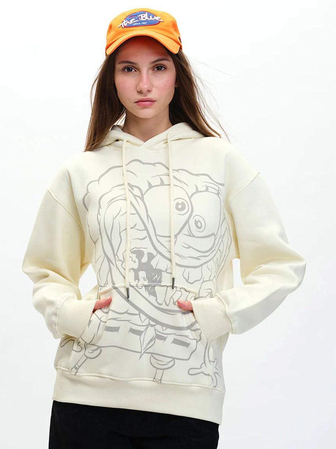 Women SpongeBob SquarePants Printed Hooded Sweatshirt