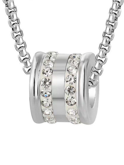Stainless Steel Silver-Plated Artificial Stones Studded Chain