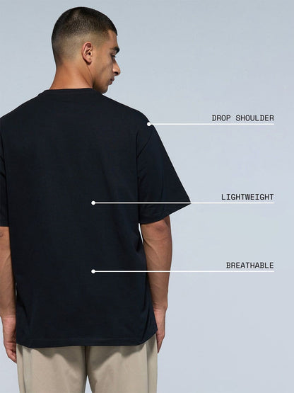 Black Solid Oversized Tee