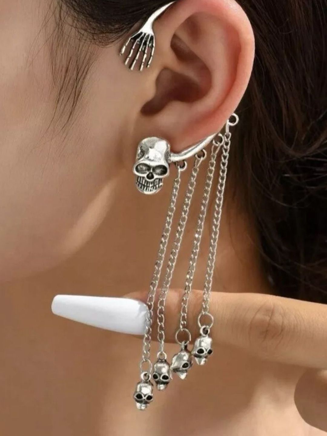 SALTY Pack of 2 Women Bone-Chic Skull Cuff - 1 side
