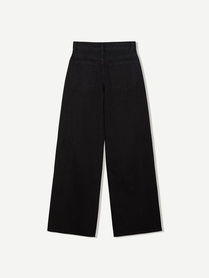 Women Urban Wide Leg Mid-Rise Stretchable Jeans