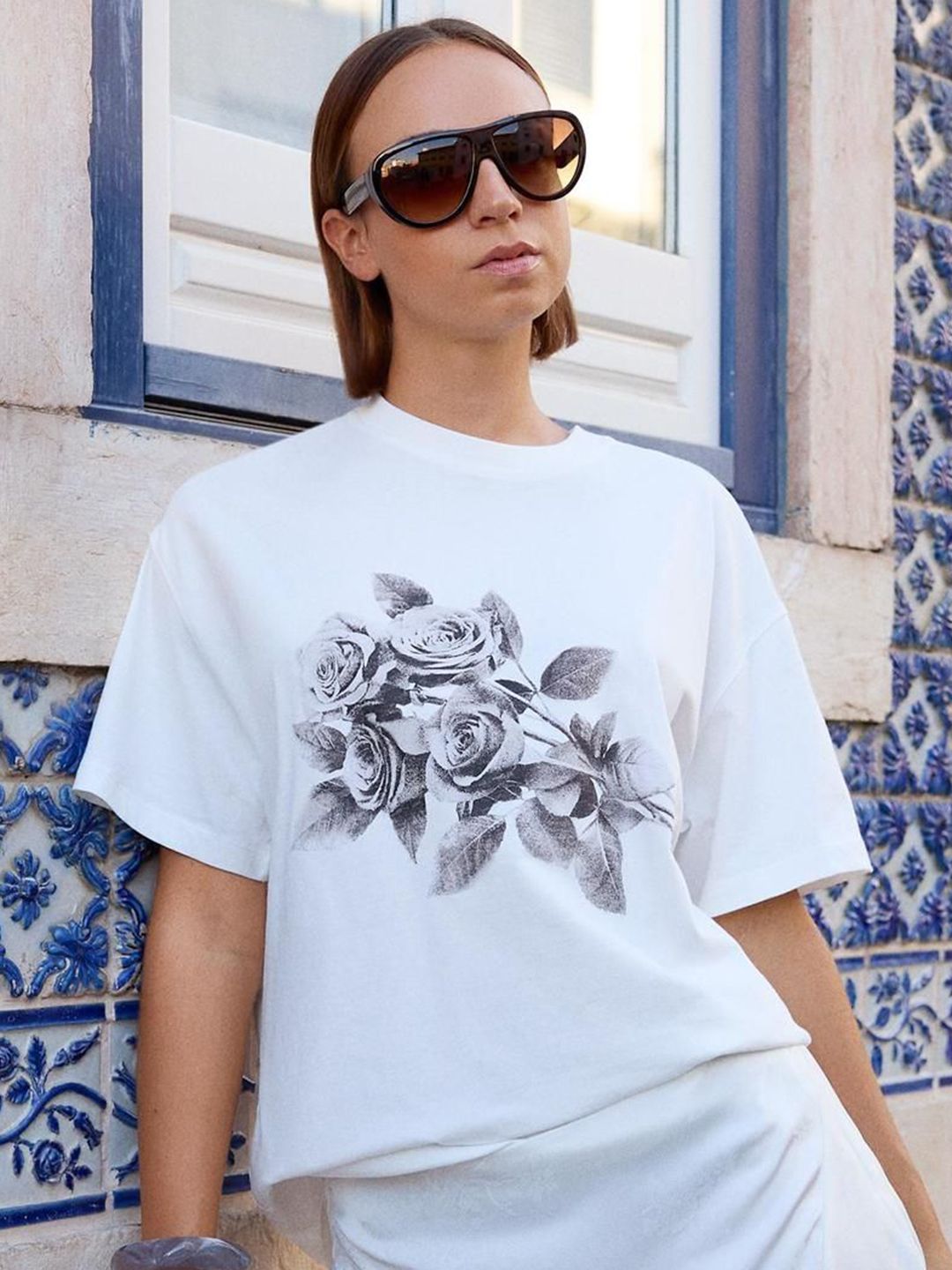Printed short sleeve oversize T-shirt