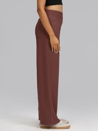 Women High-Rise Rib Supreme Wide Leg Pants Tall