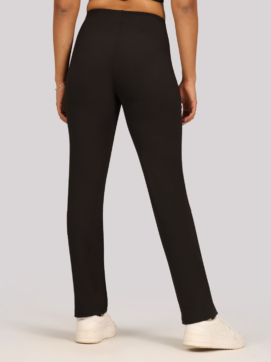 Women Comfort Straight Fit High Rise Wrinkle Free Trousers